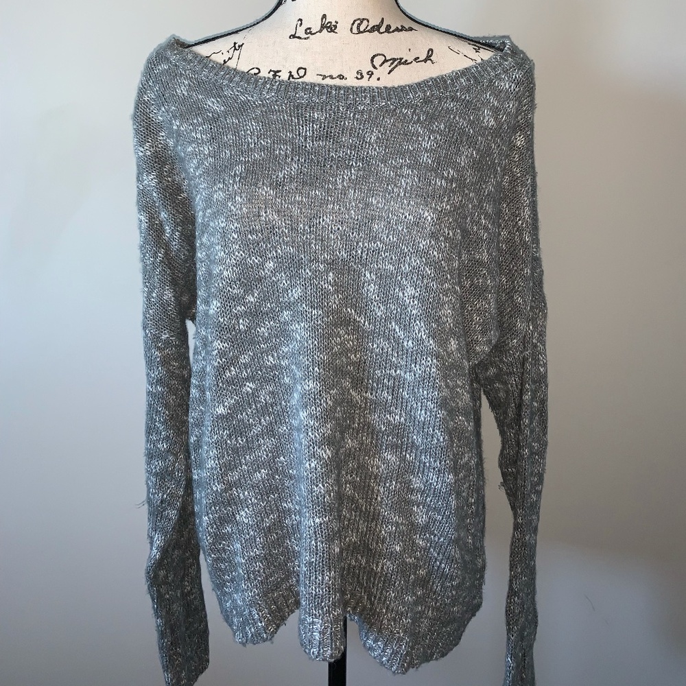 Oversized Dark Gray Melange Sweater